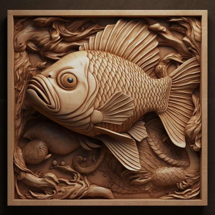 Nature and animals (st Hemichromis handsome fish 2, NATURE_7390) 3D models for cnc