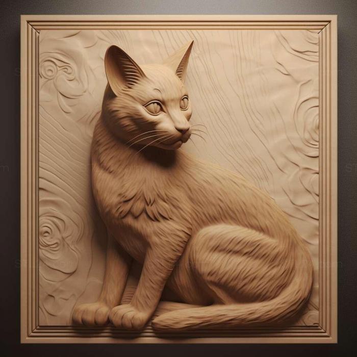Nature and animals (Isle of Man Shorthair cat 1, NATURE_7393) 3D models for cnc
