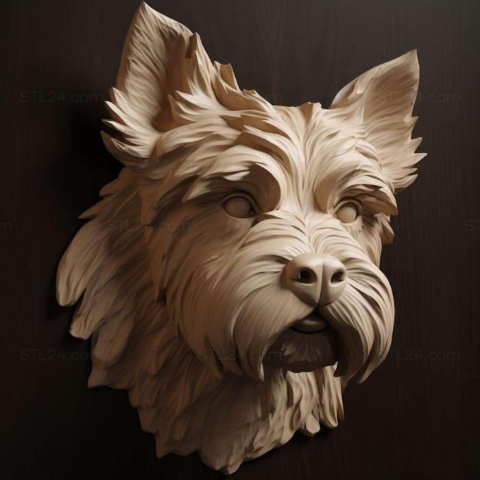 Nature and animals (st Sky Terrier dog 2, NATURE_7406) 3D models for cnc