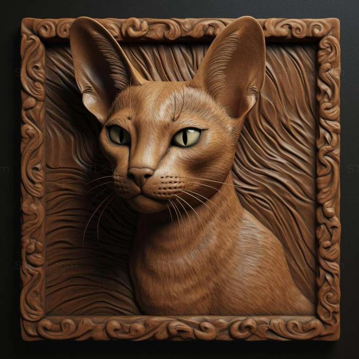 Nature and animals (st Abyssinian cat 1, NATURE_741) 3D models for cnc