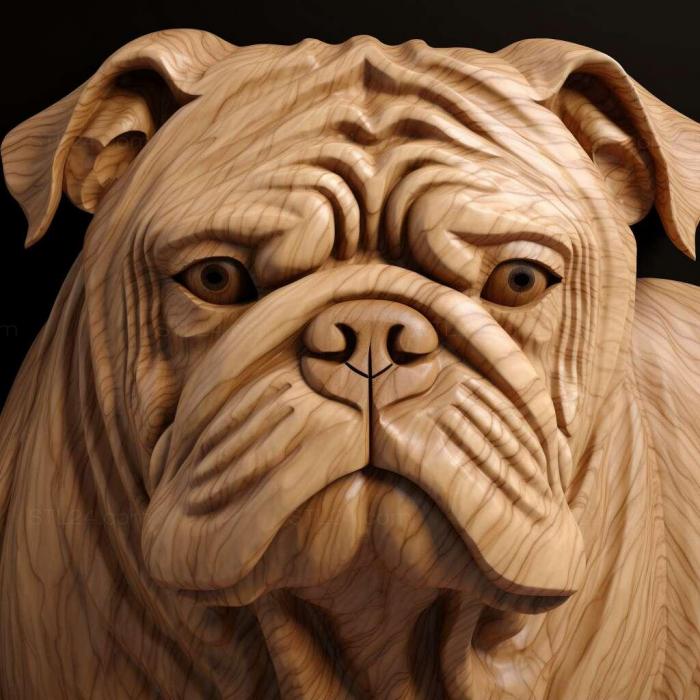 Nature and animals (st Catahula Bulldog dog 1, NATURE_7421) 3D models for cnc