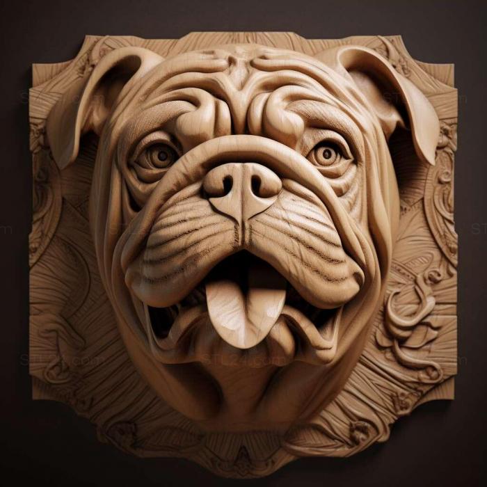Nature and animals (st Catahula Bulldog dog 2, NATURE_7422) 3D models for cnc