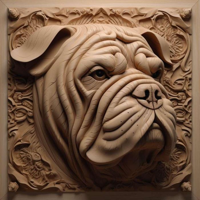 Nature and animals (st Catahula Bulldog dog 3, NATURE_7423) 3D models for cnc
