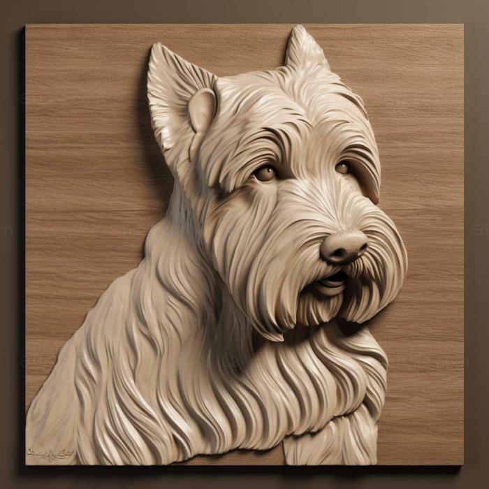 Nature and animals (st Zwergschnauzer dog 1, NATURE_7449) 3D models for cnc