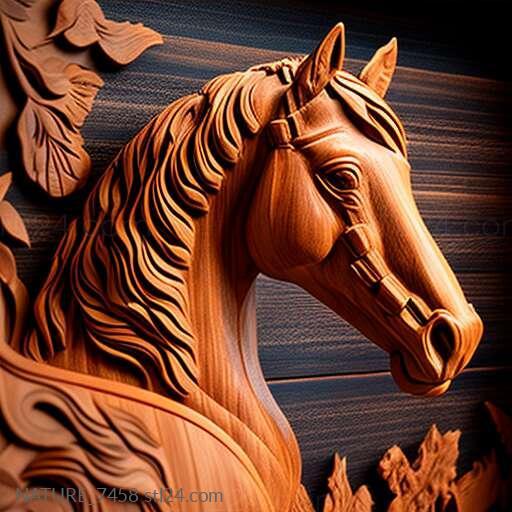 Природа и животные (Кашмирская лошадь знаменитое животное 2, NATURE_7458) 3D модель для ЧПУ станка