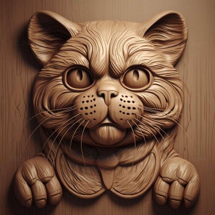 Nature and animals (st Simon the cat famous animal 1, NATURE_7461) 3D models for cnc