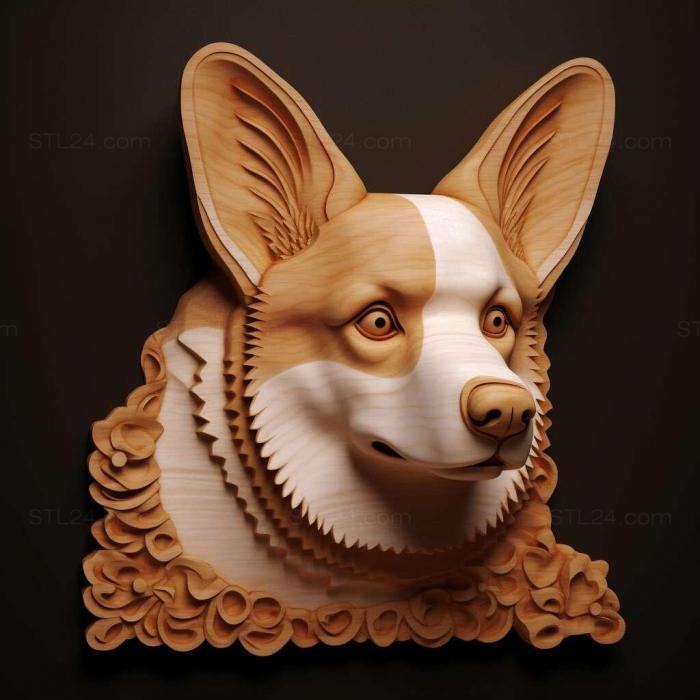 Nature and animals (st Welsh Corgi dog 4, NATURE_7484) 3D models for cnc