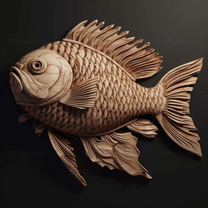 Nature and animals (st Long whiskered dianema fish 1, NATURE_7497) 3D models for cnc