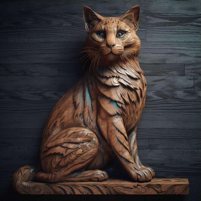 Nature and animals (California Spangled cat 2, NATURE_7522) 3D models for cnc