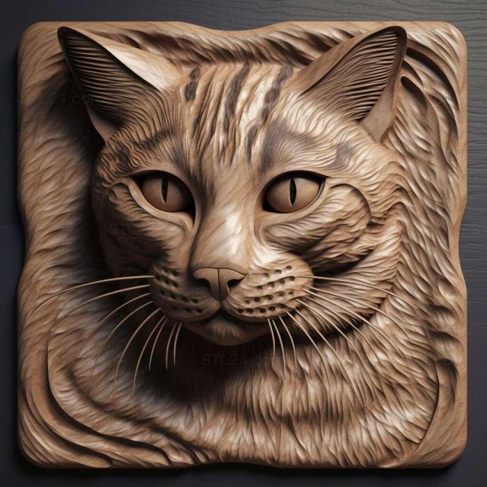 Nature and animals (California Spangled cat 3, NATURE_7523) 3D models for cnc