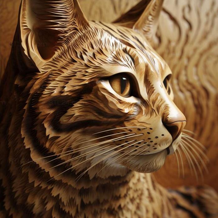 Nature and animals (California Spangled cat 4, NATURE_7524) 3D models for cnc