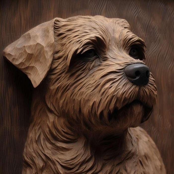 Nature and animals (Border Terrier dog 4, NATURE_7552) 3D models for cnc