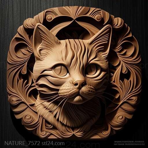 Природа и животные (Кошка св. Матроски знаменитое животное 4, NATURE_7572) 3D модель для ЧПУ станка