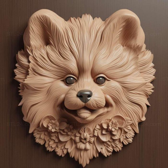 Nature and animals (Japanese Pomeranian dog 2, NATURE_7606) 3D models for cnc