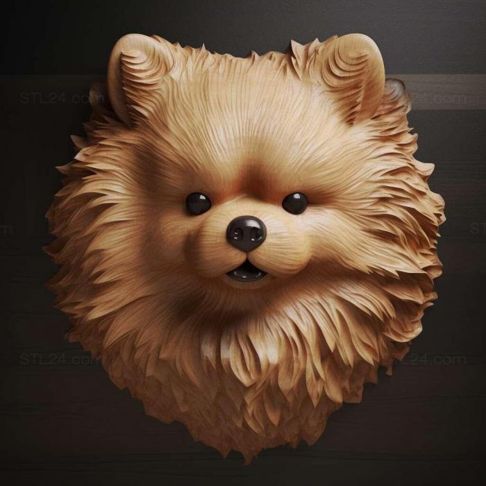 Nature and animals (Japanese Pomeranian dog 3, NATURE_7607) 3D models for cnc