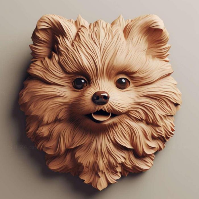 Nature and animals (Japanese Pomeranian dog 4, NATURE_7608) 3D models for cnc