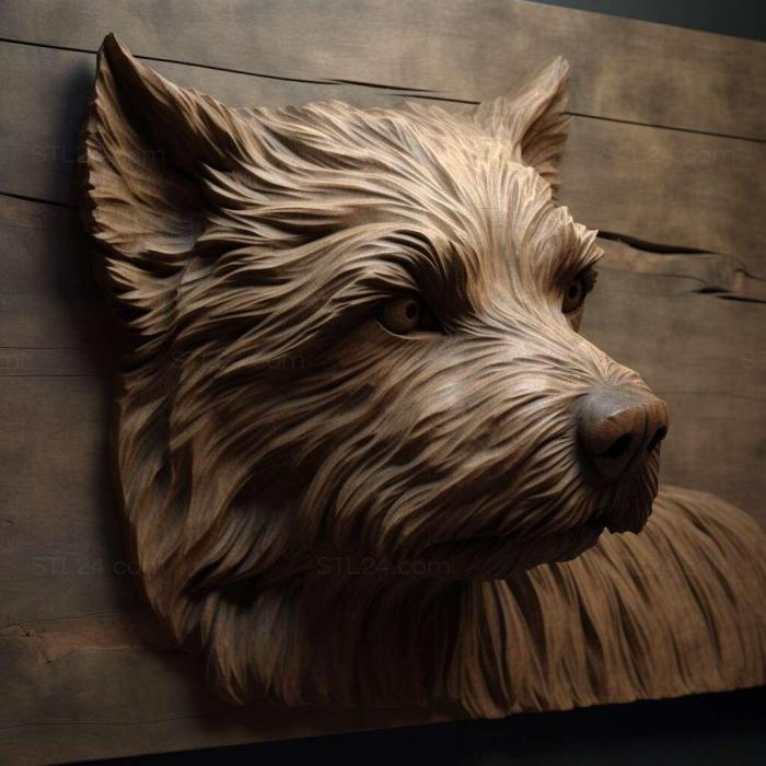 Природа и животные (Собака мисс Бизли знаменитое животное 4, NATURE_7612) 3D модель для ЧПУ станка