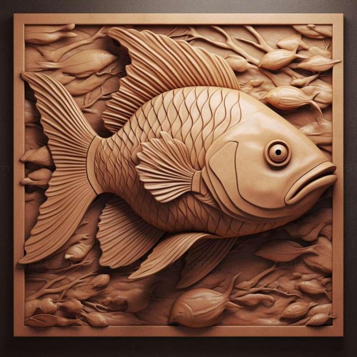Природа и животные (Рыба Amphiprion bicinctus 4, NATURE_7616) 3D модель для ЧПУ станка