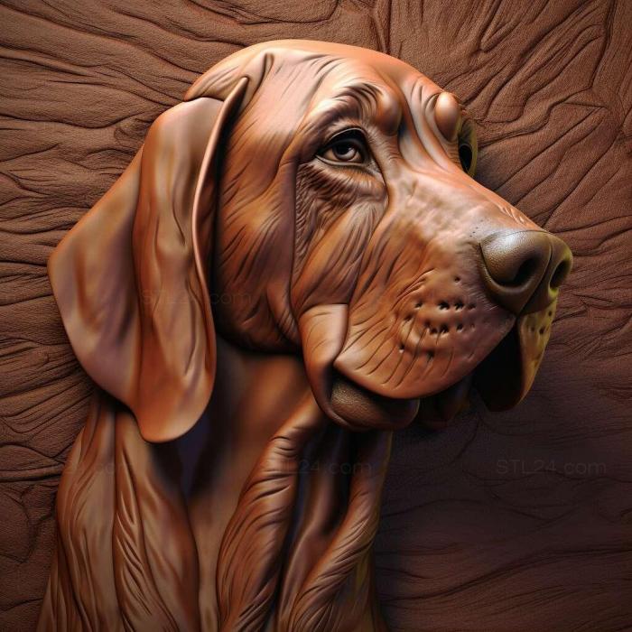 Природа и животные (Улица Арьежская Гончая собака 1, NATURE_7621) 3D модель для ЧПУ станка