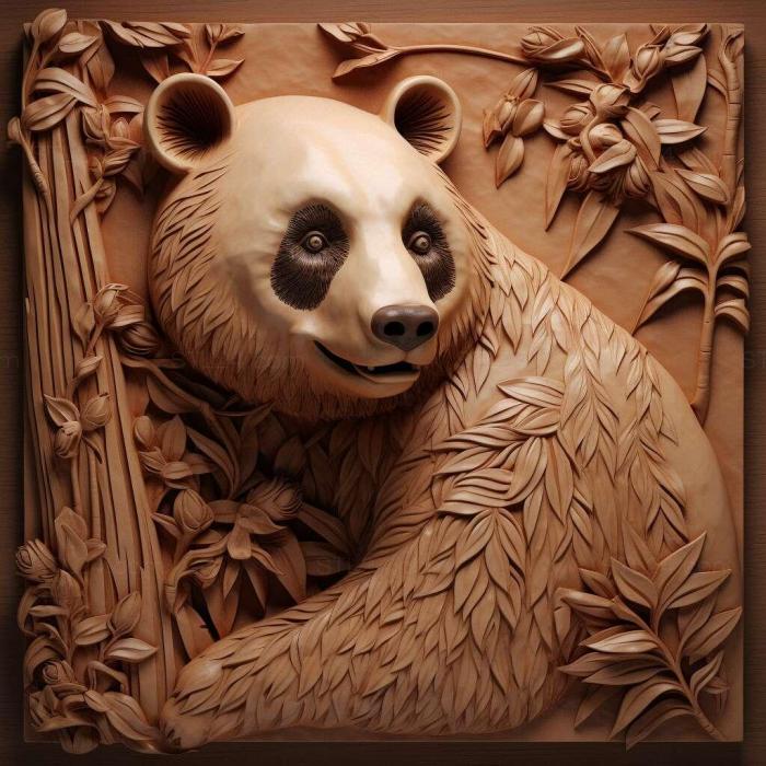 Nature and animals (Lin Lin big panda famous animal 2, NATURE_7634) 3D models for cnc