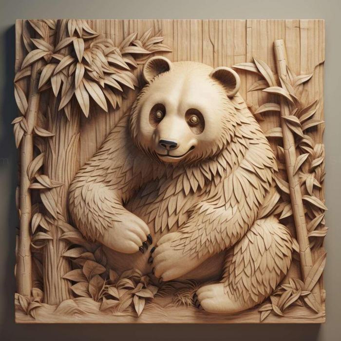 Nature and animals (Lin Lin big panda famous animal 4, NATURE_7636) 3D models for cnc