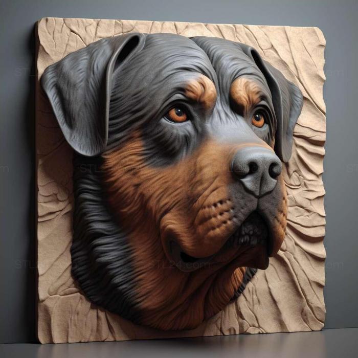 Nature and animals (st Rottweiler dog 4, NATURE_764) 3D models for cnc