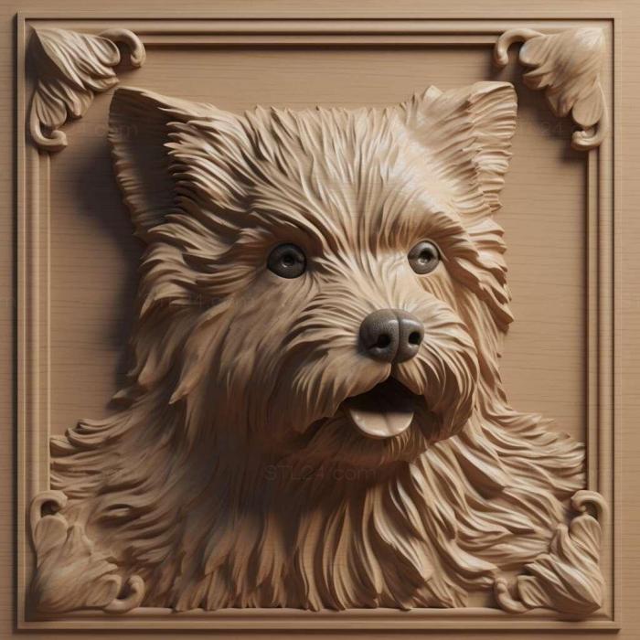 Природа и животные (Собака йоркширского терьера 2, NATURE_7662) 3D модель для ЧПУ станка