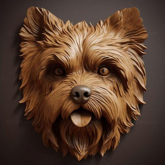 Nature and animals (Yorkshire Terrier dog 3, NATURE_7663) 3D models for cnc