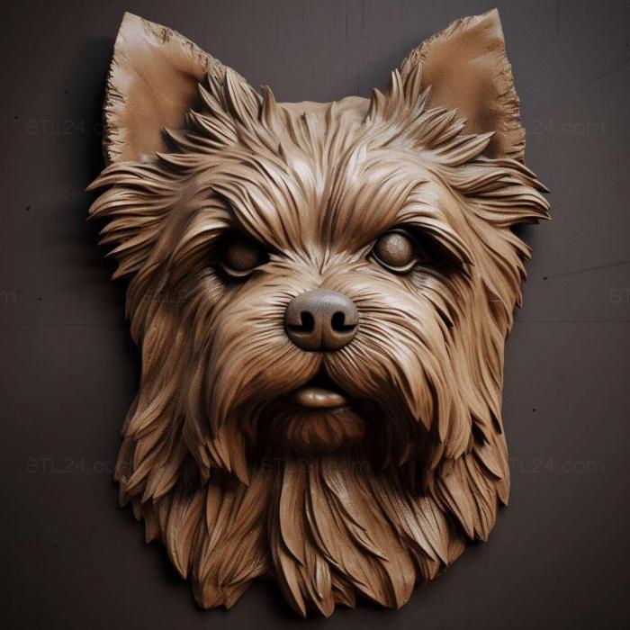 Nature and animals (Yorkshire Terrier dog 4, NATURE_7664) 3D models for cnc