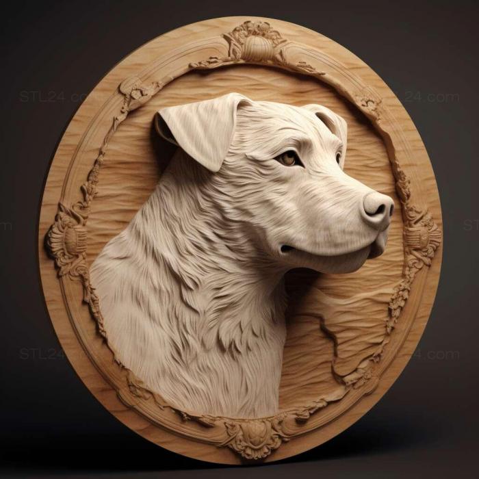 Природа и животные (Собака Парсон-рассел-терьер 4, NATURE_7684) 3D модель для ЧПУ станка
