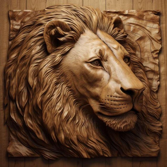 Nature and animals (st Panthera leo melanochaita 2, NATURE_770) 3D models for cnc