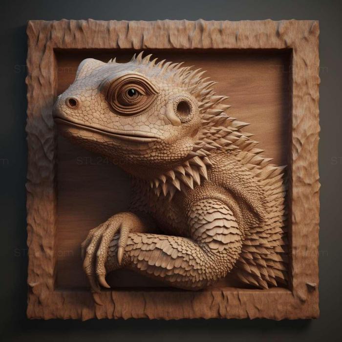 Nature and animals (st Uromastyx princeps 3, NATURE_7711) 3D models for cnc