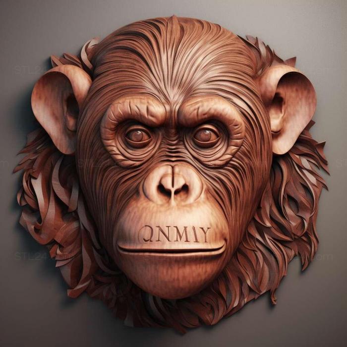 Nature and animals (Nim Chimpsky famous animal 2, NATURE_7714) 3D models for cnc