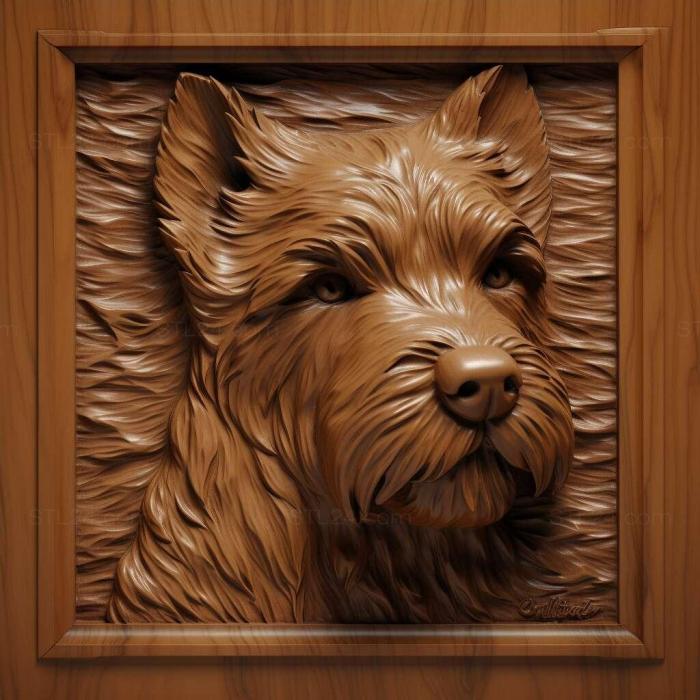 Природа и животные (Сен-Керн-терьер собака 4, NATURE_7724) 3D модель для ЧПУ станка