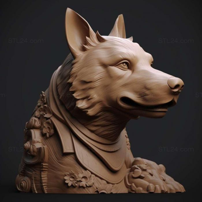 Nature and animals (Japanese hin dog 2, NATURE_7758) 3D models for cnc