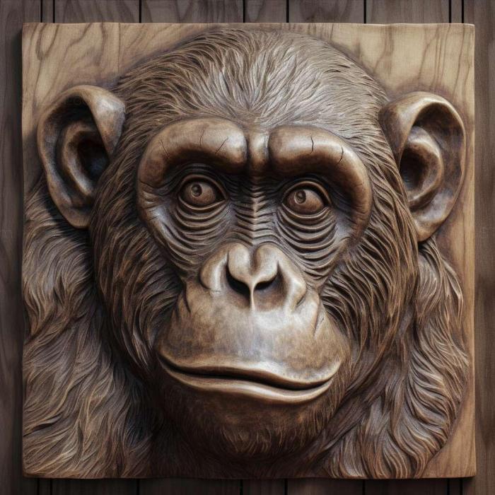 Nature and animals (st Mickey chimpanzee famous animal 1, NATURE_7777) 3D models for cnc