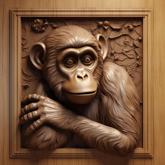 Nature and animals (st Mickey chimpanzee famous animal 3, NATURE_7779) 3D models for cnc