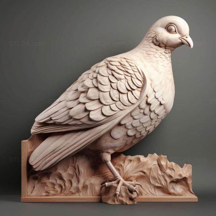 Nature and animals (st Martha the wandering pigeon famous animal 4, NATURE_7784) 3D models for cnc