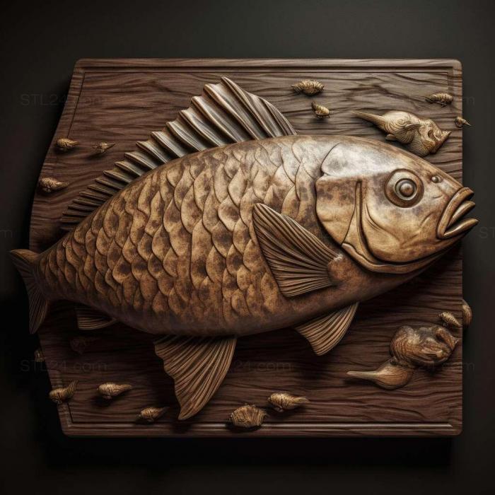 Nature and animals (Puntius lateristriga fish 2, NATURE_7786) 3D models for cnc