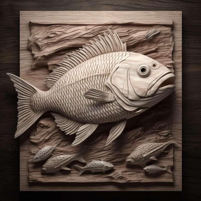 Природа и животные (Рыба Puntius lateristriga 4, NATURE_7788) 3D модель для ЧПУ станка