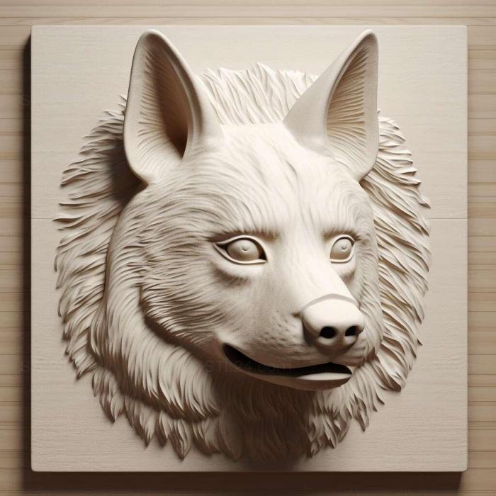 Nature and animals (st Swedish white Elkhound dog 4, NATURE_7792) 3D models for cnc