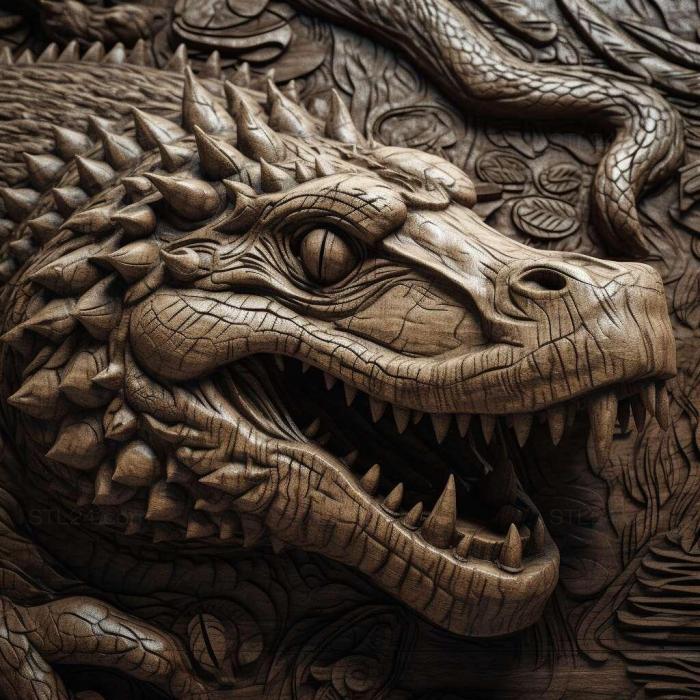 Nature and animals (Godzilla crocodile famous animal 4, NATURE_800) 3D models for cnc