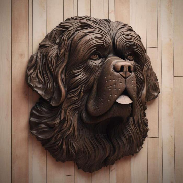 Nature and animals (st Newfoundland dog breed dog 3, NATURE_815) 3D models for cnc