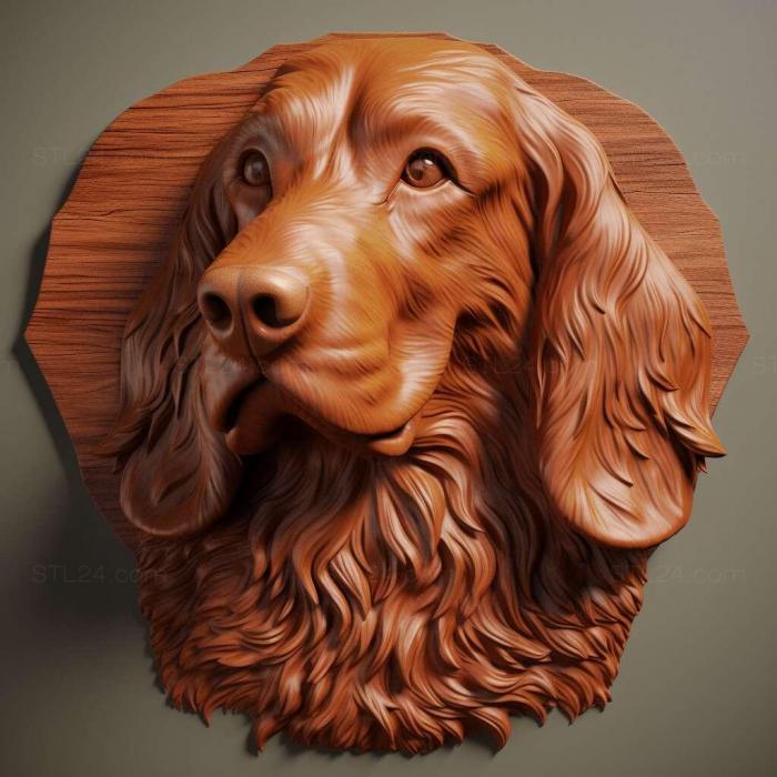 Nature and animals (Irish Red Setter dog 1, NATURE_817) 3D models for cnc