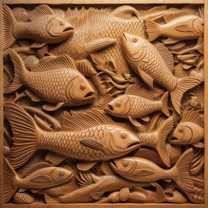 Природа и животные (Сенегальская мульти-рыба 2, NATURE_826) 3D модель для ЧПУ станка