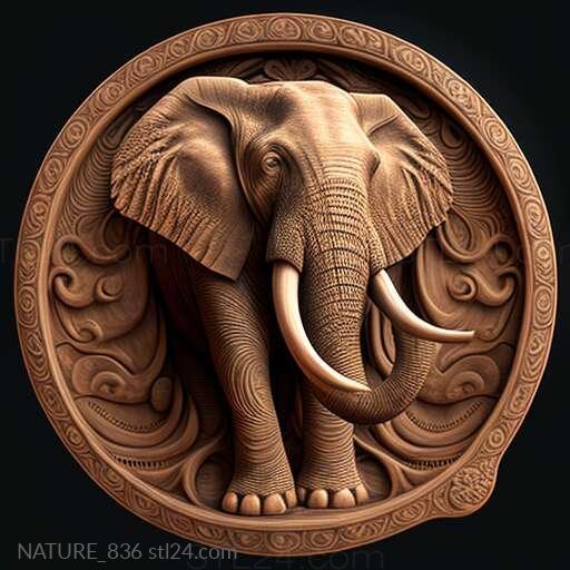 Природа и животные (Мамонт Люба знаменитое животное 4, NATURE_836) 3D модель для ЧПУ станка