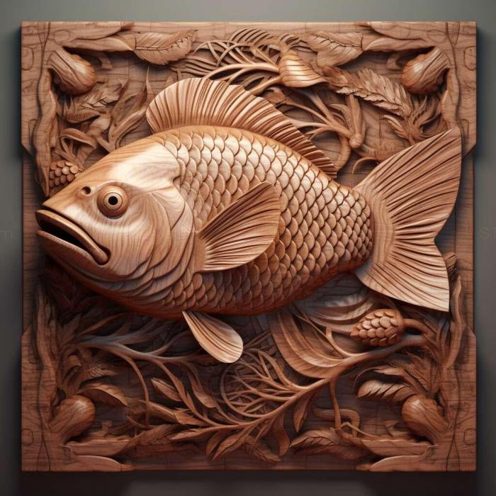 Природа и животные (Сарганощукская рыба 2, NATURE_838) 3D модель для ЧПУ станка