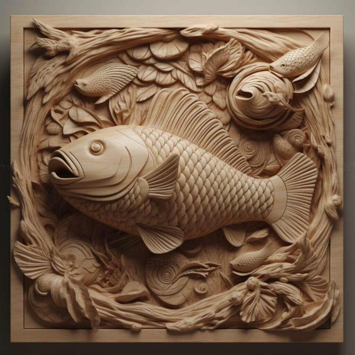 Природа и животные (Сарганощукская рыба 4, NATURE_840) 3D модель для ЧПУ станка
