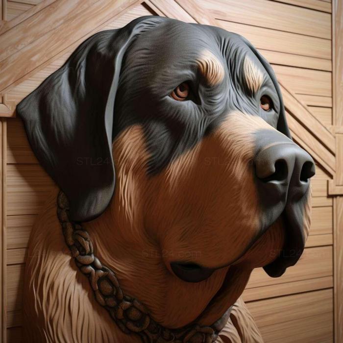 Природа и животные (Великая швейцарская горная собака 1, NATURE_889) 3D модель для ЧПУ станка