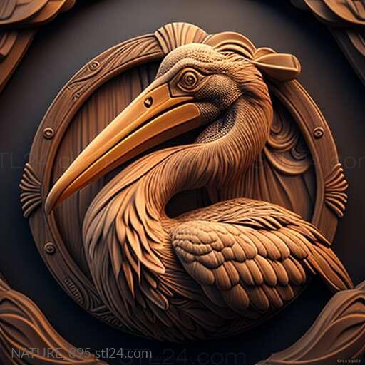 Nature and animals (st Petros pelican famous animal 3, NATURE_895) 3D models for cnc